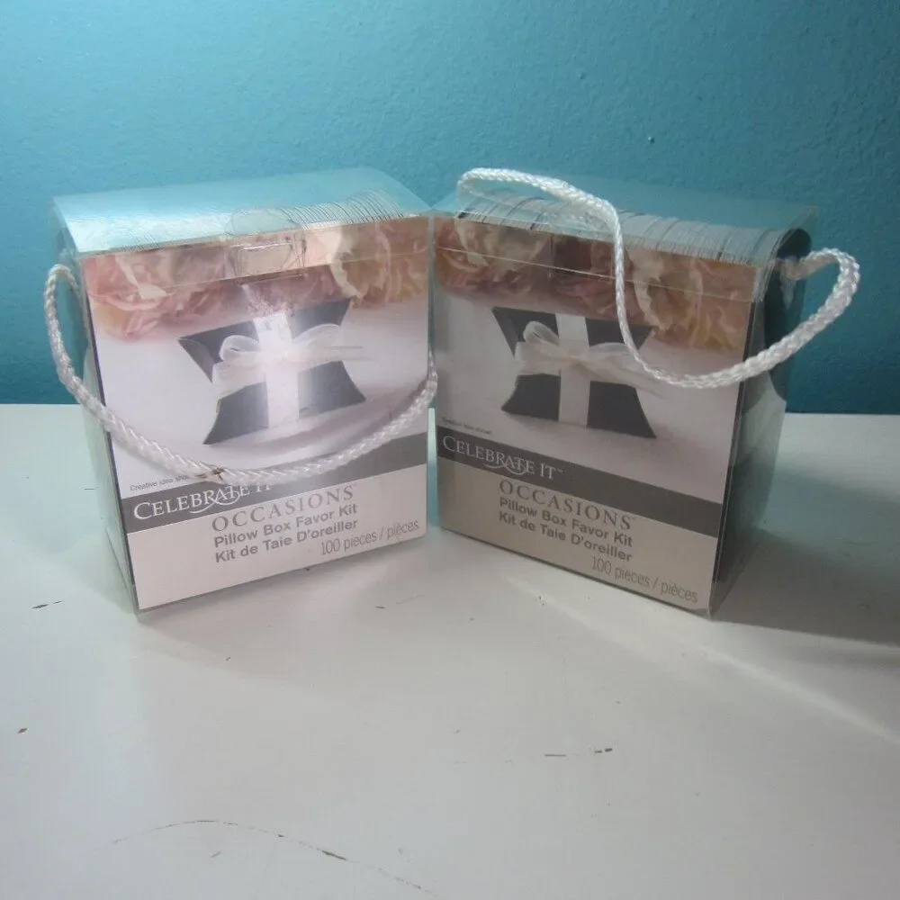 Pillow Box Favor Kit  200+ Black Foldable Individual Snack Treat Boxes 4.5